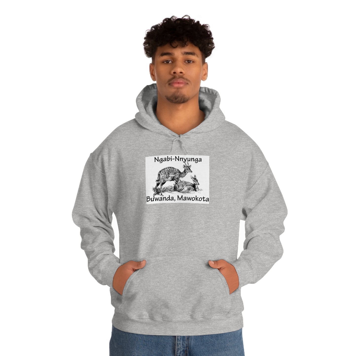 Unisex Heavy Blend™ Hooded Sweatshirt - Ngabi Nnyunga (Bushbuck-Antelope)